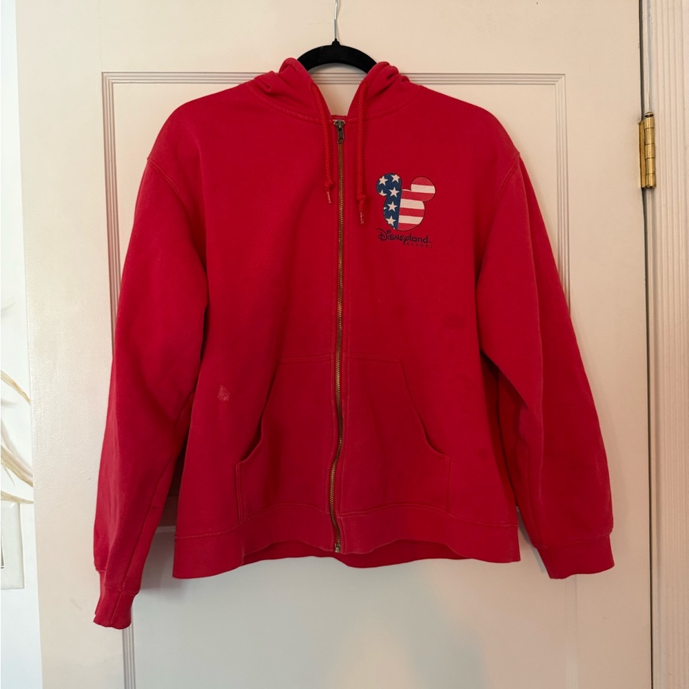 Disney Red Zip-Up Jacket with Heart Design